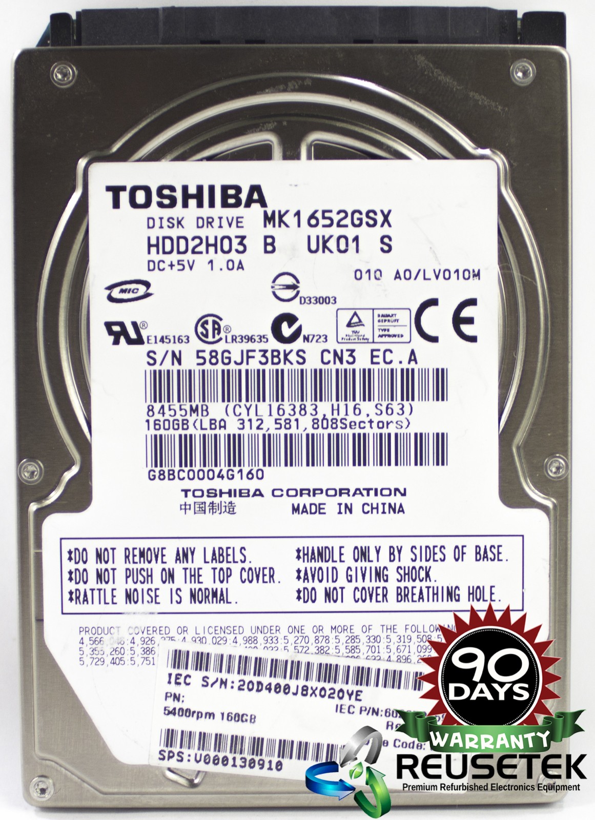 100550-SN12353753-Toshiba MK1652GSX RPM: 5400 250GB 2.5" Sata Hard Drive-image