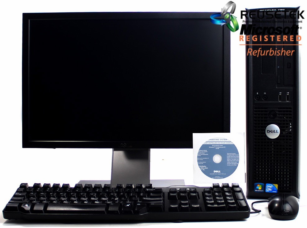 DELL-OPT-780-SFF-Dell Optiplex 780 Desktop SFF Bundle w/24" LCD Monitor Keyboard and Mouse (Mixed Monitor Brands)-image