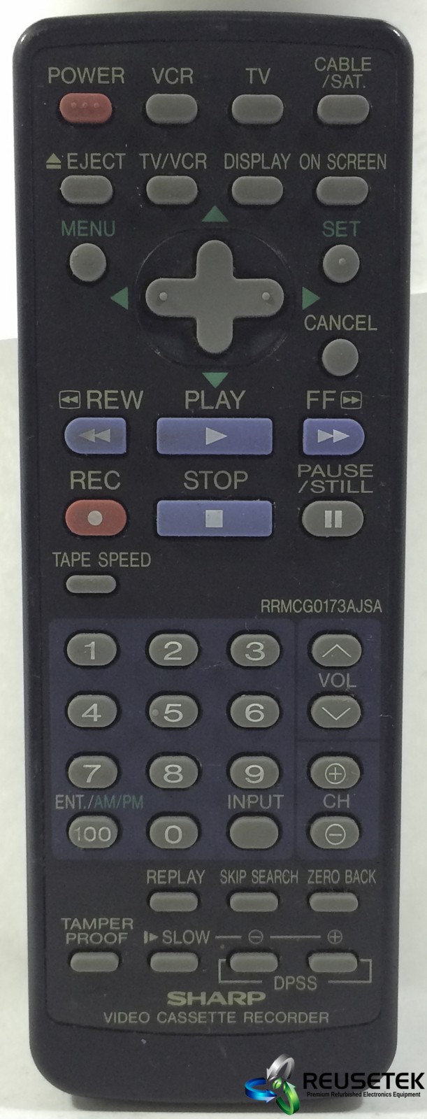 100399-B61-Sharp UR64EC1976 3 VCR Remote Control-image