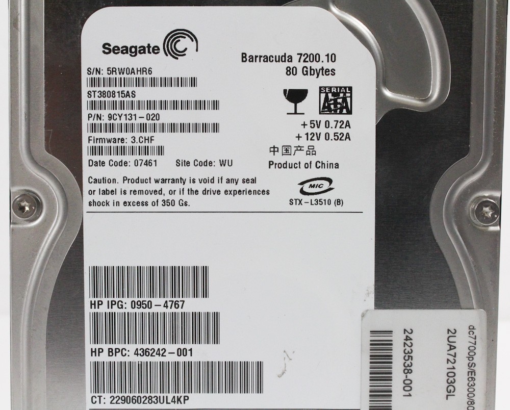 10000400-Seagate ST380815AS HP dc7700 80GB Sata Hard Drive -image