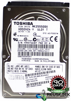 Toshiba MK2555GSX RPM: 5400 250GB 2.5" Sata Hard Drive