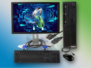 Refurbished Lenovo ThinkCentre M72e SFF Pentium Computer Windows 10 Bundle 4GB RAM 320GB Storage w/ Keyboard Mouse & 17-Inch Monitor