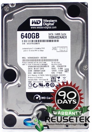Western Digital WD6402AAEX-00Z3A0 DCM: HBRNHTJAAB 640GB 3.5" Sata Hard Drive